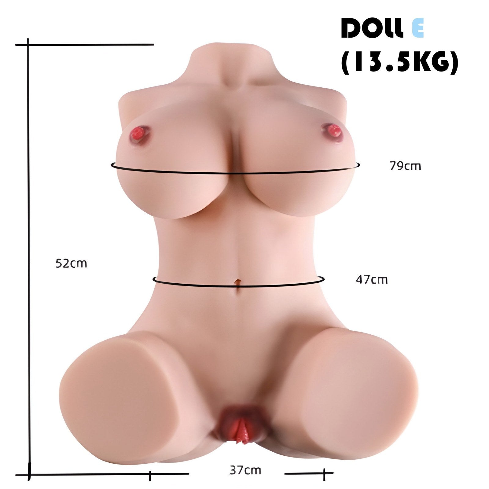 13.5kg busty torso sex doll heavy large breasts model with measurement graphic