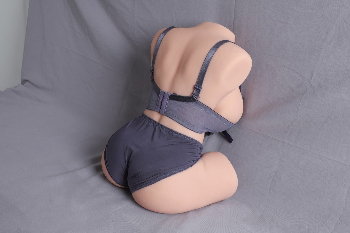 13.5kg busty torso sex doll heavy large breasts model rear angled view wearing dark lingerie