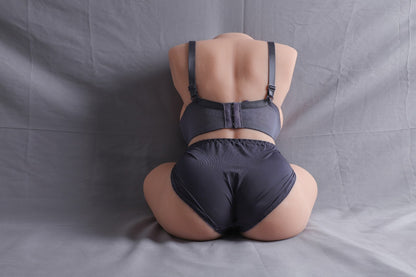 13.5kg busty torso sex doll heavy large breasts model back view wearing dark lingerie