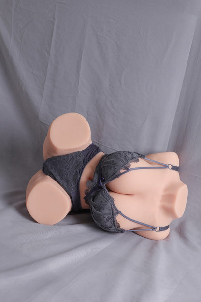 13.5kg busty torso sex doll heavy large breasts model side view wearing dark lingerie