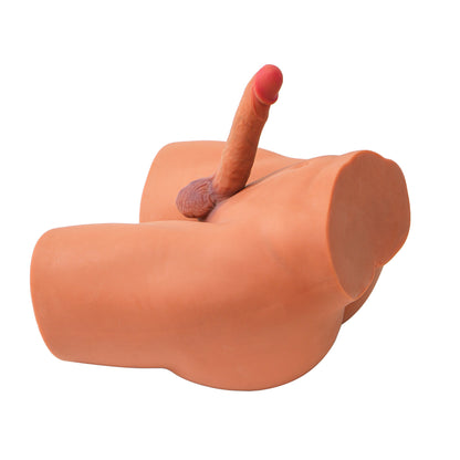16.6kg realistic male lower body sex doll heavy athletic model side base view on plain background