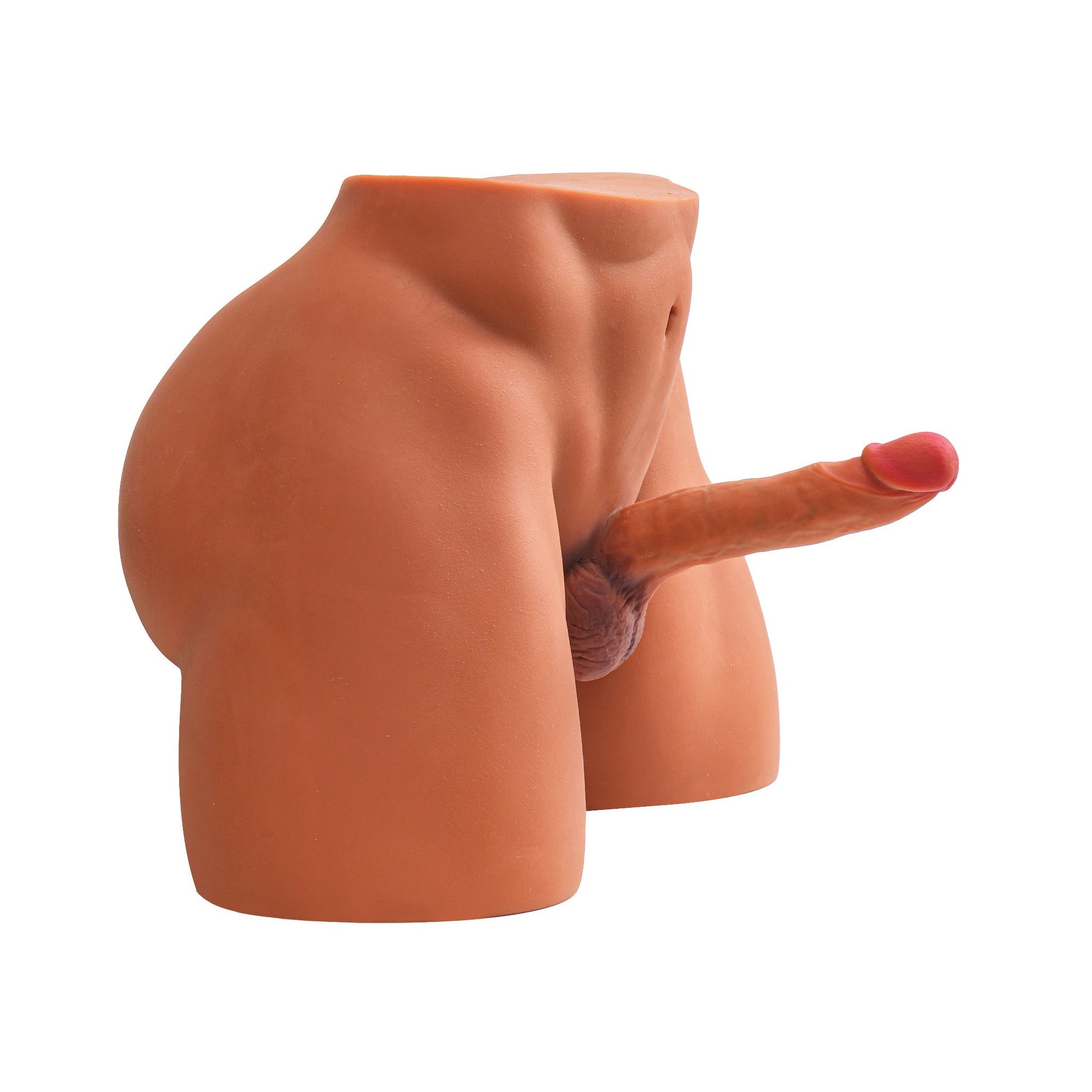 16.6kg realistic male lower body sex doll heavy athletic model side view on plain background